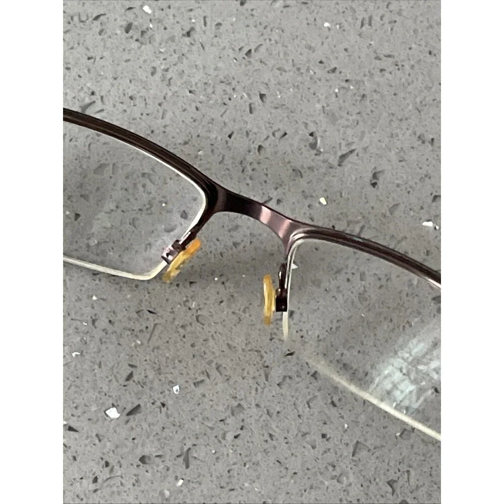 Easy Clip EC 219 Brown Eyeglasses Frames ONLY 52-19-140 10 w clip on rectangle